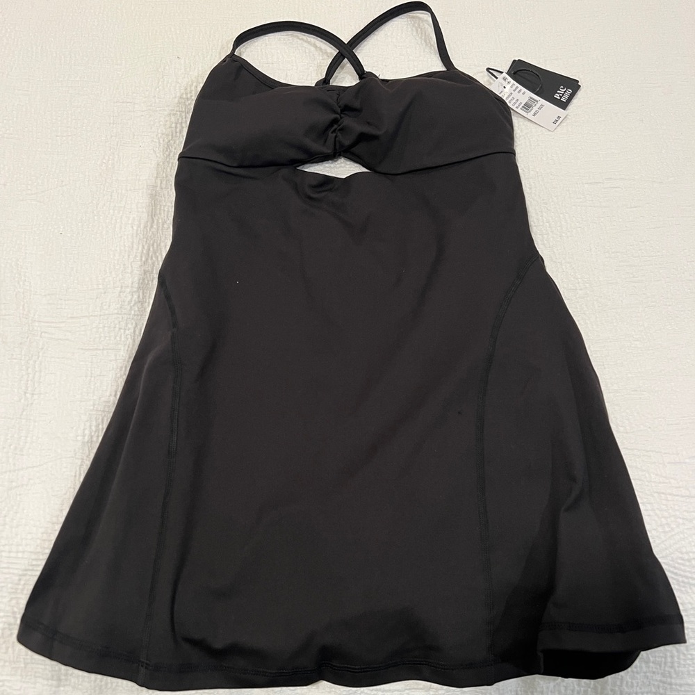 PacSun Black Babydoll Dress with Cut Out and Ruched Details
